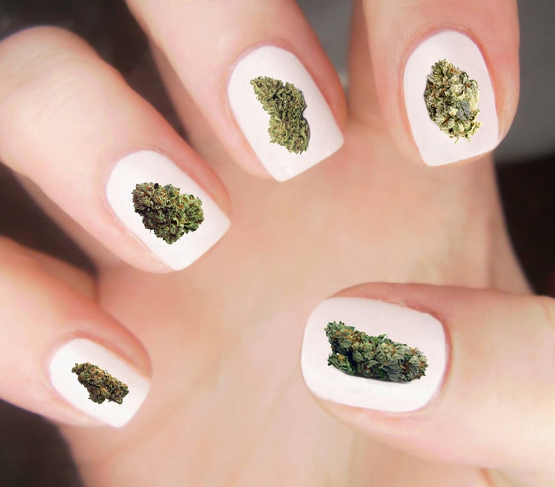 Weed Nug Nail Decal Weed Nail Decals Stoner Nail Decals Etsy
