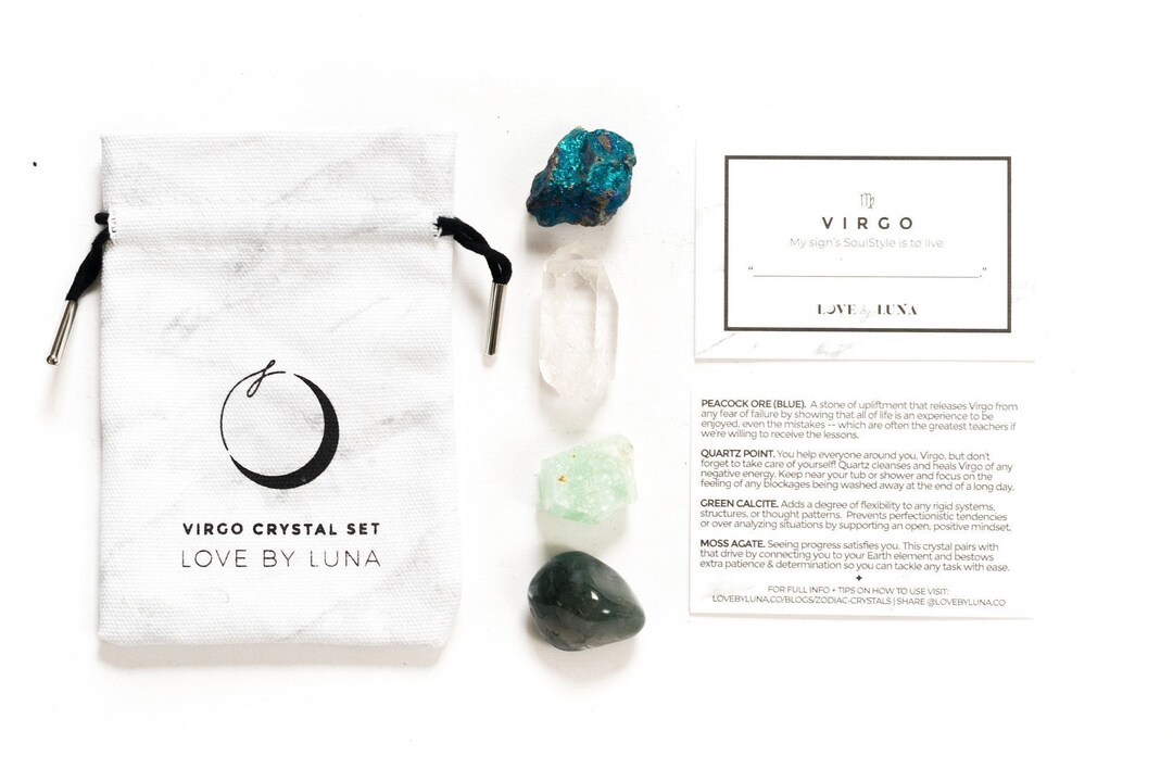 Virgo Crystal Set Virgo Zodiac Crystal Set Virgo Gift Set
