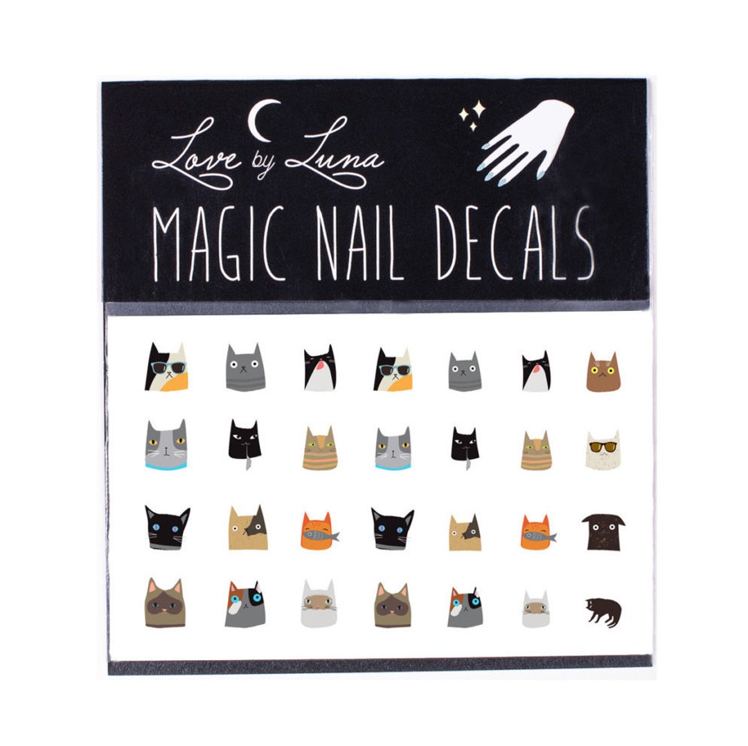 Cat Heads Nail Decals / Cat Nail Decals / Cat Nail Art / Cat Etsy