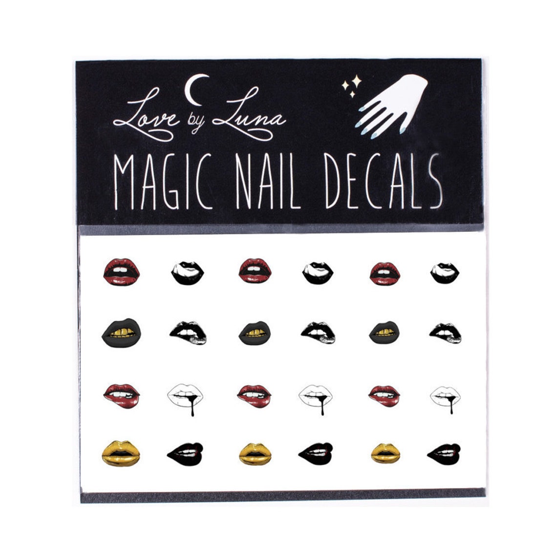Lips Nail Decals / Kiss Nail Decals / Lipstick Nail Decals / Etsy