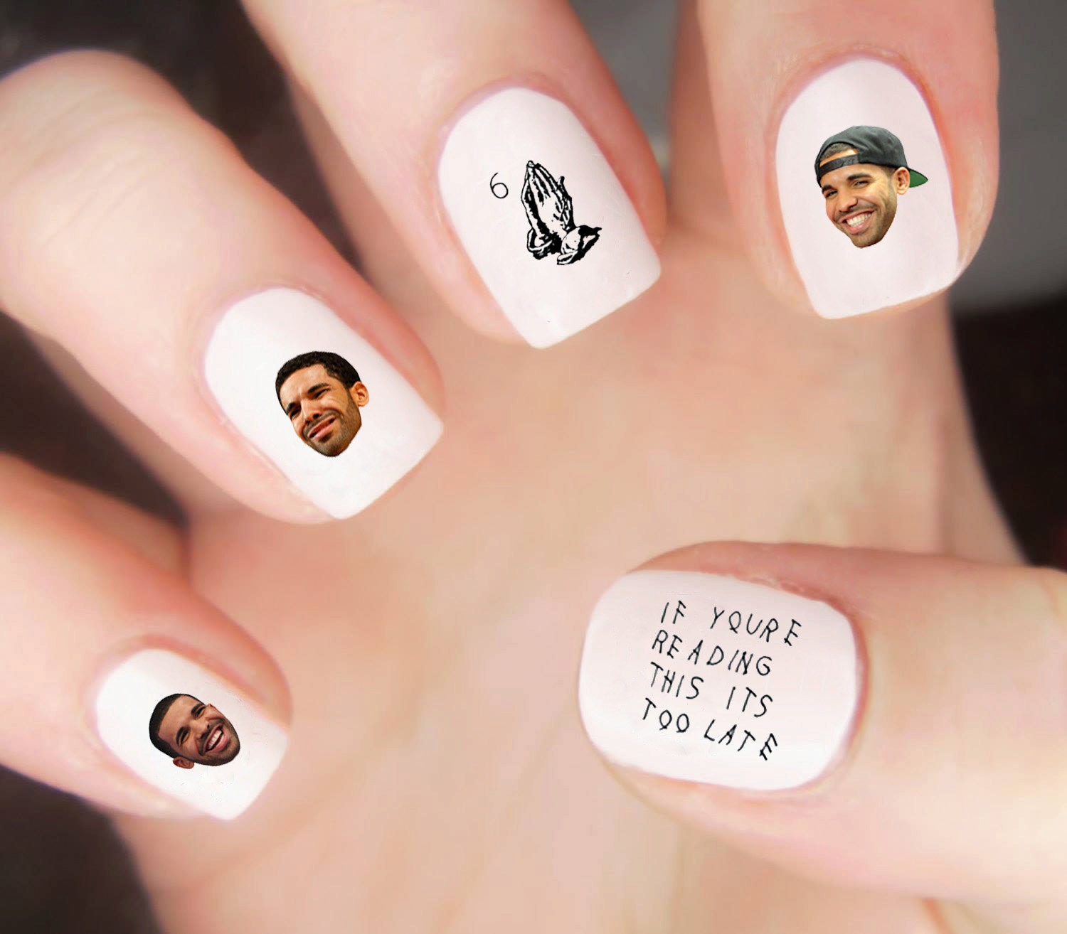 Drake Nail Decals / Drake Nails / Nail Decals / Drake Nail Etsy