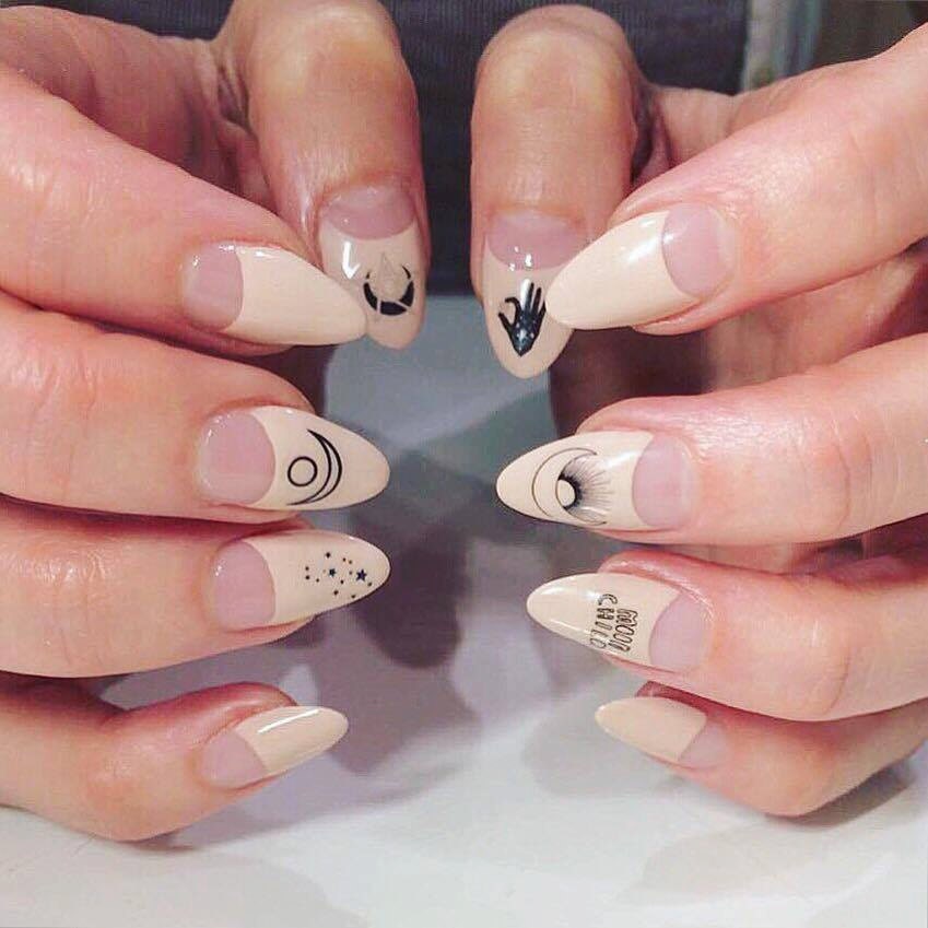 Sun and Moon Nail Decals / Moon Nail Decals / Space Nail Etsy