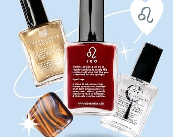 Leo Nail Polish Bundle | Crystal Infused Nail Polish | Leo Nail Polish | Red Nail Polish | Vegan Nail Polish | Cruelty Free Nail Polish