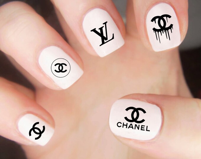 Chanel Nail Decals / Chanel Logo Decals / Chanel Nails / Nail Wraps
