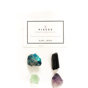 Pisces Crystal Set Pisces Zodiac Crystal Set Pisces Gift Set Crystals For Pisces Pisces Gifts Pisces Healing Stones Zodiac image 3