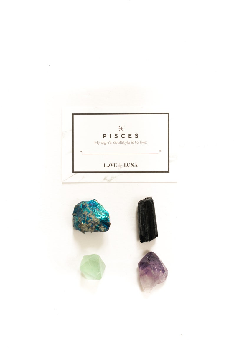 Pisces Crystal Set Pisces Zodiac Crystal Set Pisces Gift Set Crystals For Pisces Pisces Gifts Pisces Healing Stones Zodiac image 3