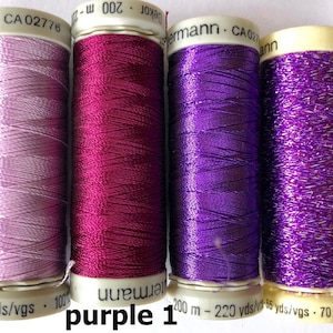 Gutermann machine embroidery thread packs - metallic effect, dekor and bobbin thread