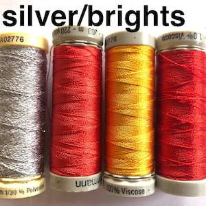 Gutermann machine embroidery thread packs - metallic effect, dekor and bobbin thread
