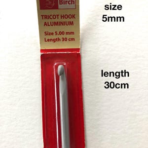 Crochet Hooks- plastic or resin handles, steel or aluminium hooks and tunisian crochet hooks.  Addi, Clover and Aero hooks