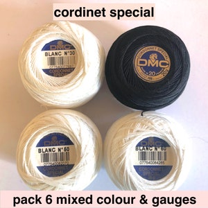 Crochet Cotton packs; DMC Cordinet Special  20,30,50,60 guages, Aida 20 guage and DMC Cebelia 40 guage