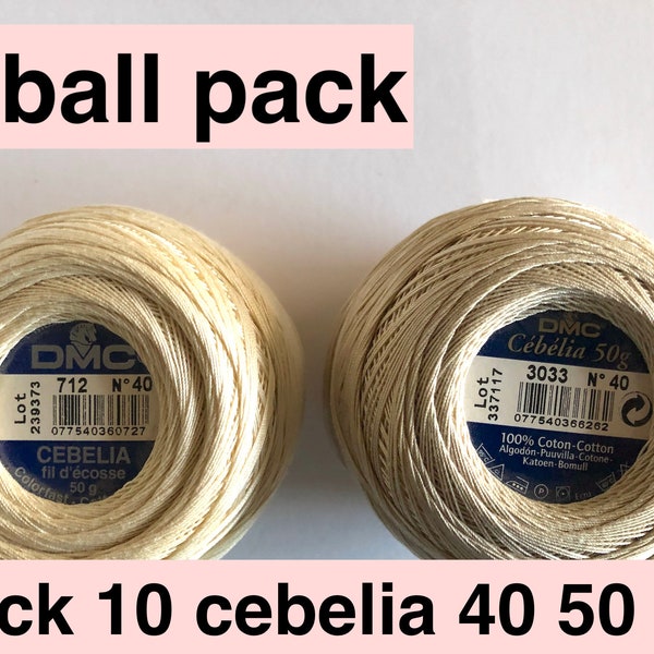 Crochet cotton packs; Cordinet special 20 guage, Cebelia 40 guage and Aida 20 guage