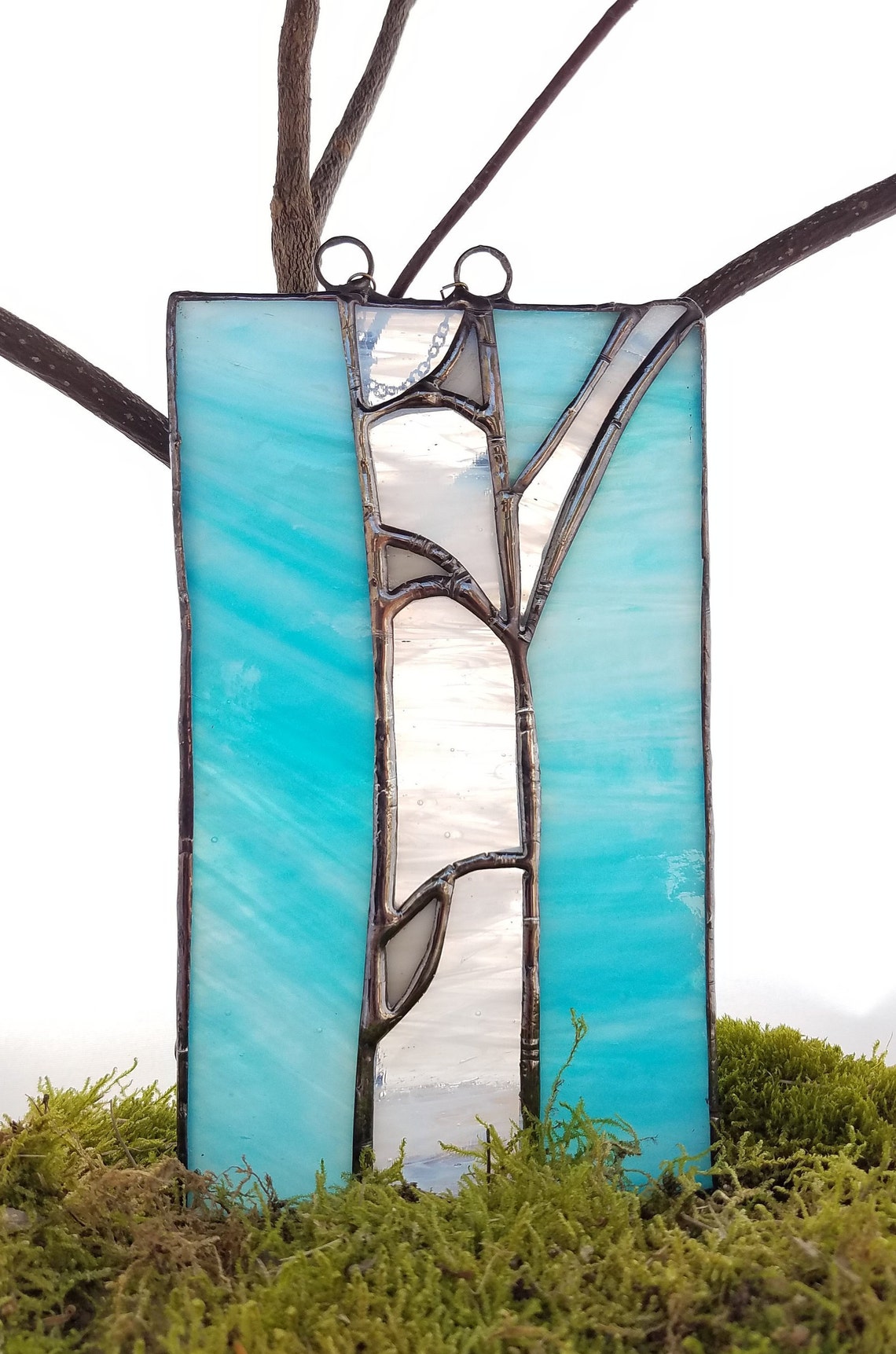 Stained Glass Birch Tree Mini Panel Spring Birch Tree Etsy