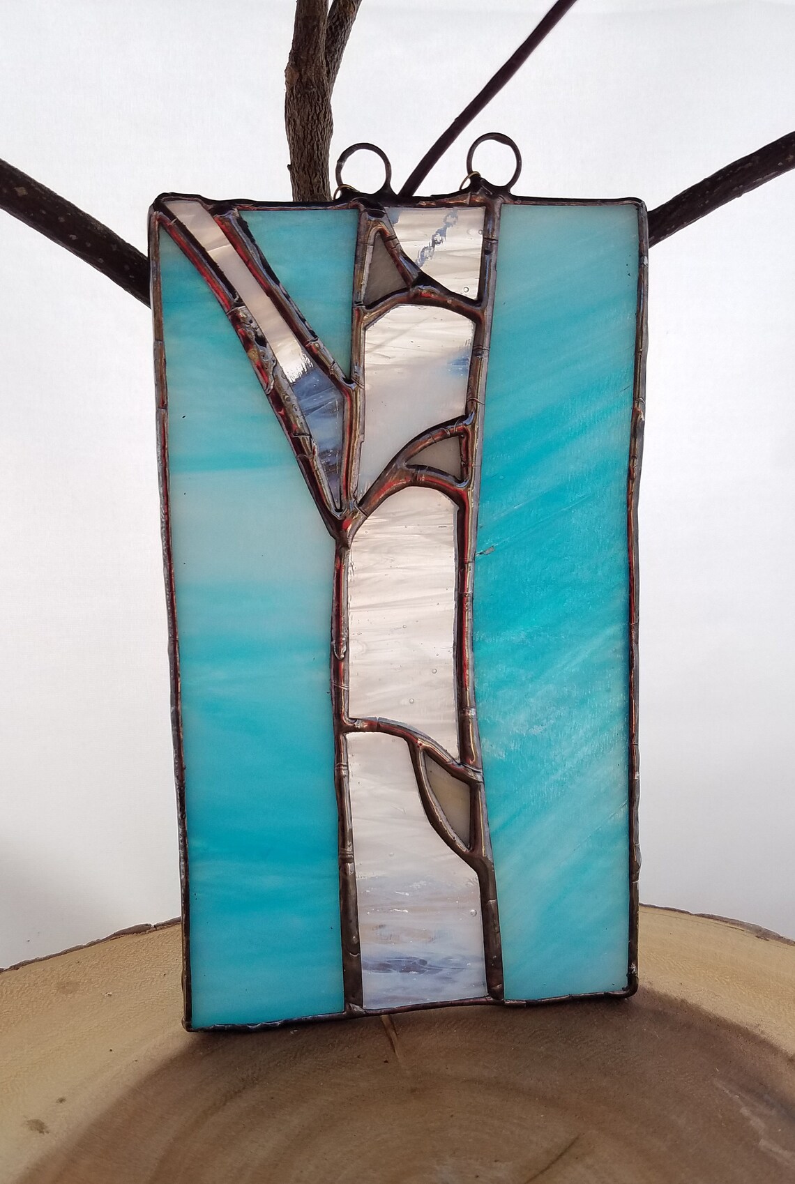 Stained Glass Birch Tree Mini Panel Spring Birch Tree Etsy