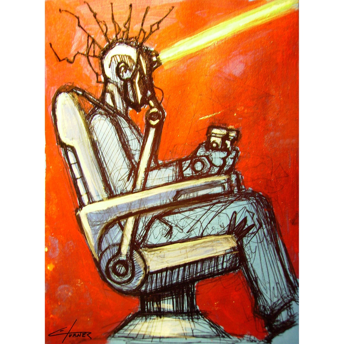 Desk Jockey 11x17 Signed Print Sci Fi Art by Erik Etsy