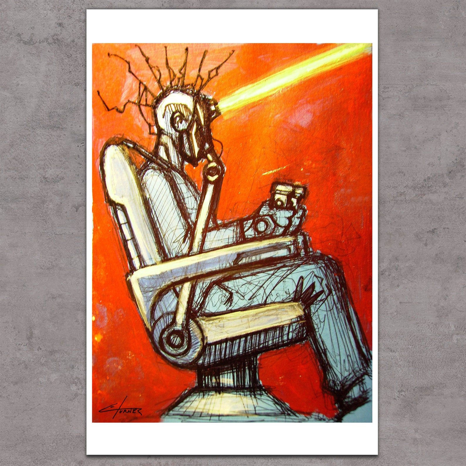 Desk Jockey 11x17 Signed Print Sci Fi Art by Erik Etsy
