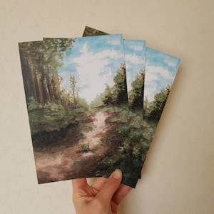 Forest trail: watercolor art print