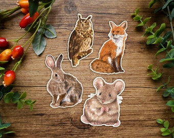 Forest animals: Sticker set of 4