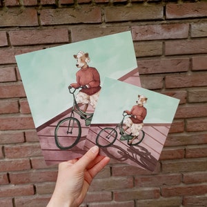 Taking a ride: Sheep watercolour art print