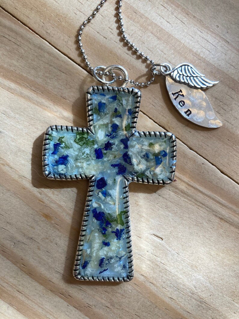 Funeral Flower Jewelry Keepsake Cross Pendant Necklace or Etsy