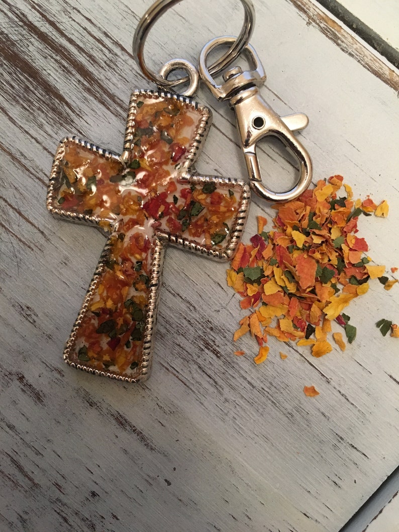 Funeral flower jewelry keepsake cross pendant necklace or ...