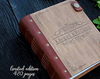 Libro de recetas, regalo de Navidad, recetas familiares de madera, libro de cocina de chef personalizado, regalo de Navidad para ella, regalo de cumpleaños para mamá e hija, Día de la Madre