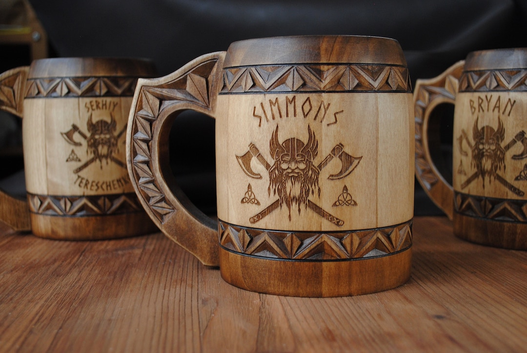 Boccale Birra Legno Stanley Cup Teksome Tazza Medievale,Boccale Da Birra In Legno Da 600 Ml Per Uomo | Boccale Di Birra, Tazza Di Caffè Fresco, Boccale Di Birra Vichingo Per La Decorazione