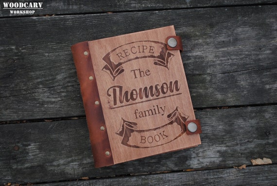 Wood Recipe Book, Recipe Binder, Custom Recipe Notebook, Family