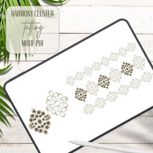Advanced Harmony Cluster Tatting PDF Pattern: Earrings, Bracelet, Necklace, Brooch 2 Shuttles or Needle