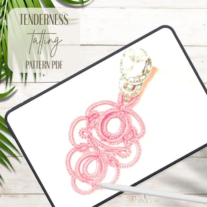 Molde de Brincos de Frivolité em PDF "Ternura" | Tutorial de Joias de Renda | Design de Brincos Faça Você Mesmo | Diagrama Avançado de Frivolité