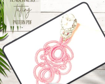 Schema per orecchini a chiacchierino in PDF "Tenerezza" | Tutorial per gioielli in pizzo | Progettazione di orecchini fai da te | Diagramma avanzato per chiacchierino a navetta