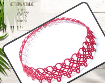 Schema per collana vittoriana in pizzo a navetta PDF Tutorial per pizzo ad ago elegante e romantico fai da te Frivolite