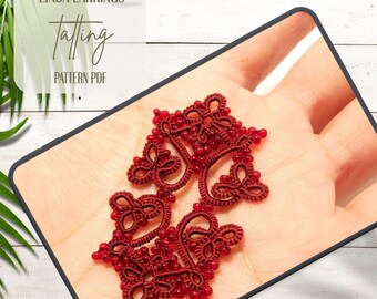 Schema per orecchini Linda con perline in PDF | Tutorial per pizzo a navetta e ad ago | Gioielli fai da te