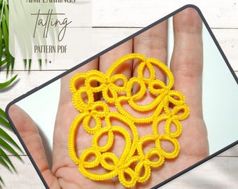 Schema per chiacchierino a navetta in PDF Tutorial fai da te per orecchini in pizzo Aimi Diagramma di progettazione di gioielli in fibra artistica