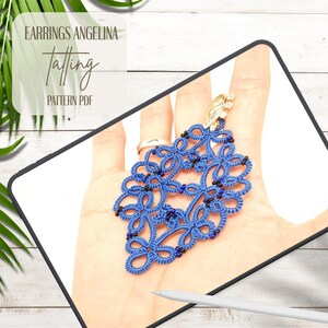Shuttle Tatting Earring Pattern PDF Tutorial, Angelina Lace Jewelry DIY, Frivolite Instructions