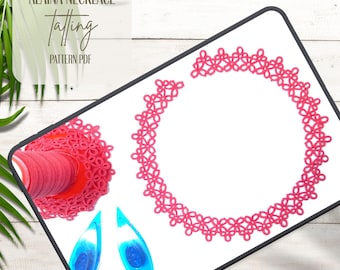 Schema per collana con chiacchierino, tutorial per gioielli da sposa in pizzo, PDF fai da te con ago navetta Frivolite Alaina Design