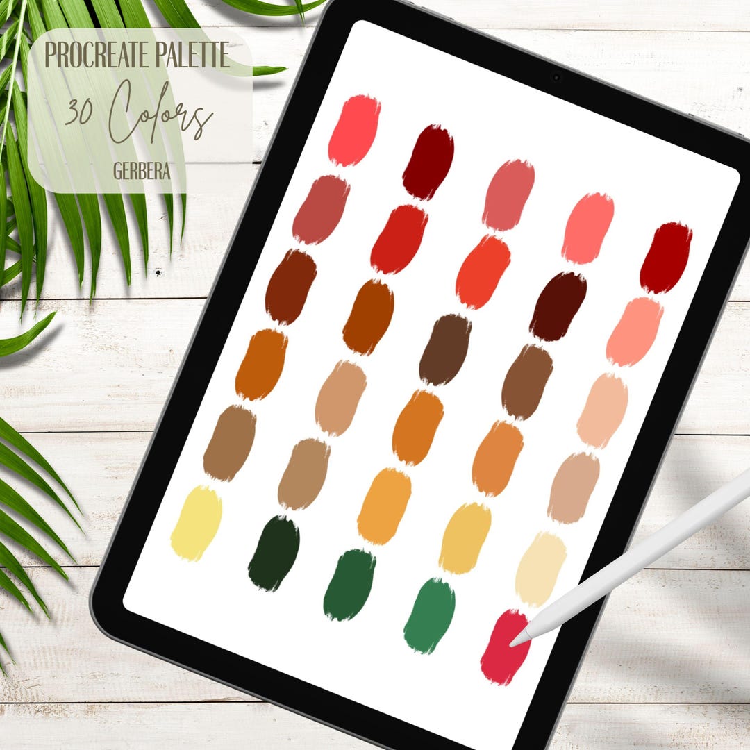 Procreate Color Palette 30 Swatches | Gerbera Inspired Colors | PNG ...