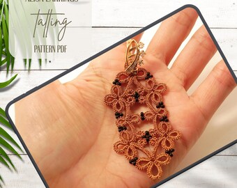 Schema per chiacchierino Orecchini Alisa PDF Tutorial per ago navetta Gioielli in pizzo con perline Fai da te Frivolezza Scarica