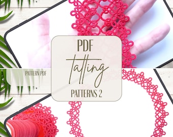 Modelli PDF per il chiacchierino per collane e bracciali, navetta o pizzo ad ago, tutorial fai da te per gioielli vintage, download digitale immediato