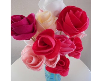 Felt Rose Flower Instructions (Download) Pattern Template felt flower pattern  - diy crafts gifts