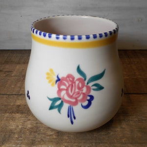 Poole Pottery England Ceramic Vase Vintage Floral Flowers