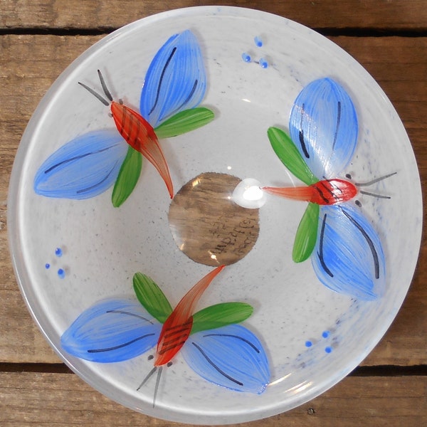 Kosta Boda Ulrica Hydman Vallien Small Butterfly or Dragonfly Trinket Dish - Signed & Numbered