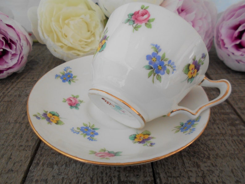Crown Staffordshire Fine Bone China Tea Cup & Saucer Set Etsy