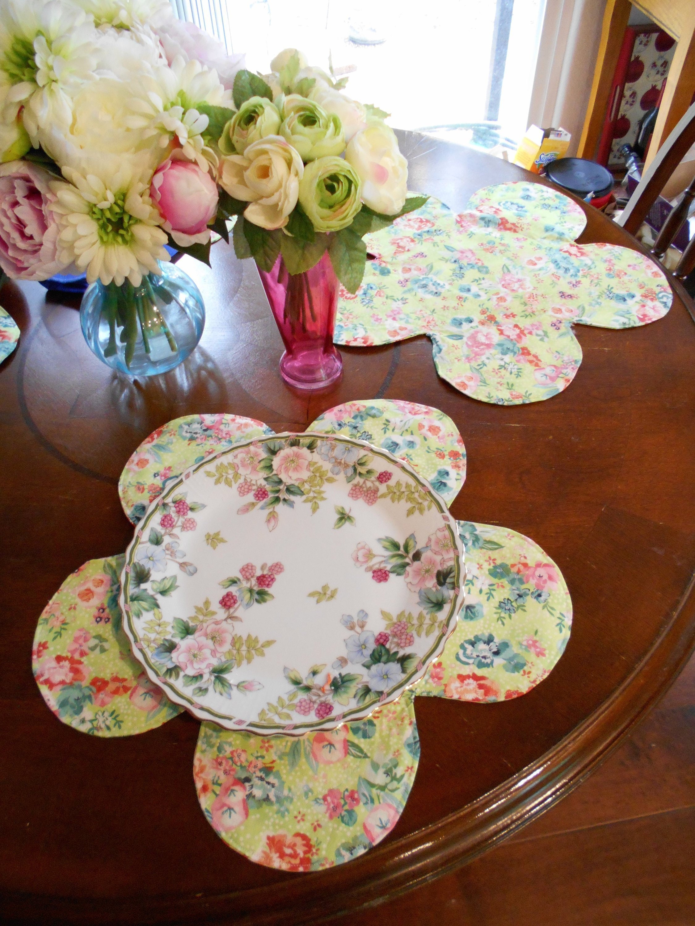 How to Make Fabric Flower Shaped Placemats Doilies Etsy