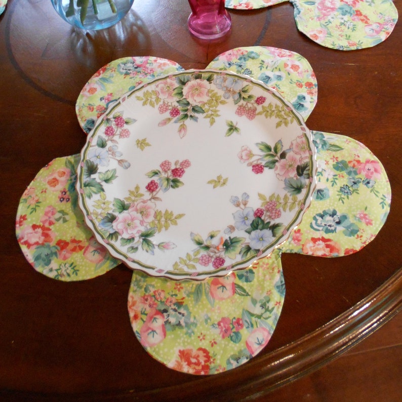 How to Make Fabric Flower Shaped Placemats Doilies Etsy