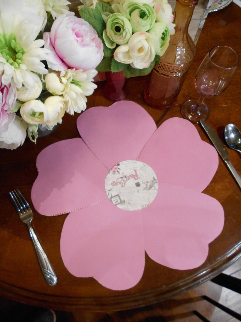 How to Make PAPER Flower Shaped Placemats Doilies Etsy
