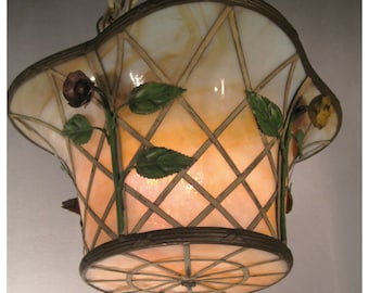 A7945 Antique Basket Chandeliers (2 available)