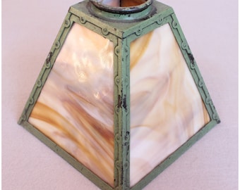 S1002 Antique Arts & Crafts slag glass Lantern Shades replacement shades