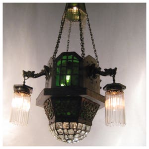 A7643 Antique Gothic Style Hammered Chandelier image 1