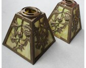 S1073 Antique. Victorian Cast Brass Slag Glass Replacement Shades