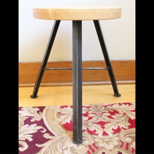 F4459 Short Maple Wood & Steel Stools Custom Made by Marian Built from Pacific NW image 5